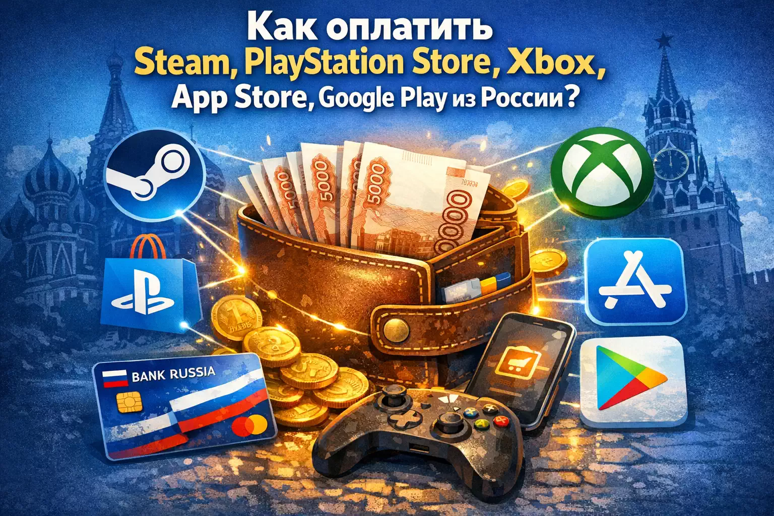 Как оплатить Steam, PlayStation Store, Xbox, App Store, Google Play