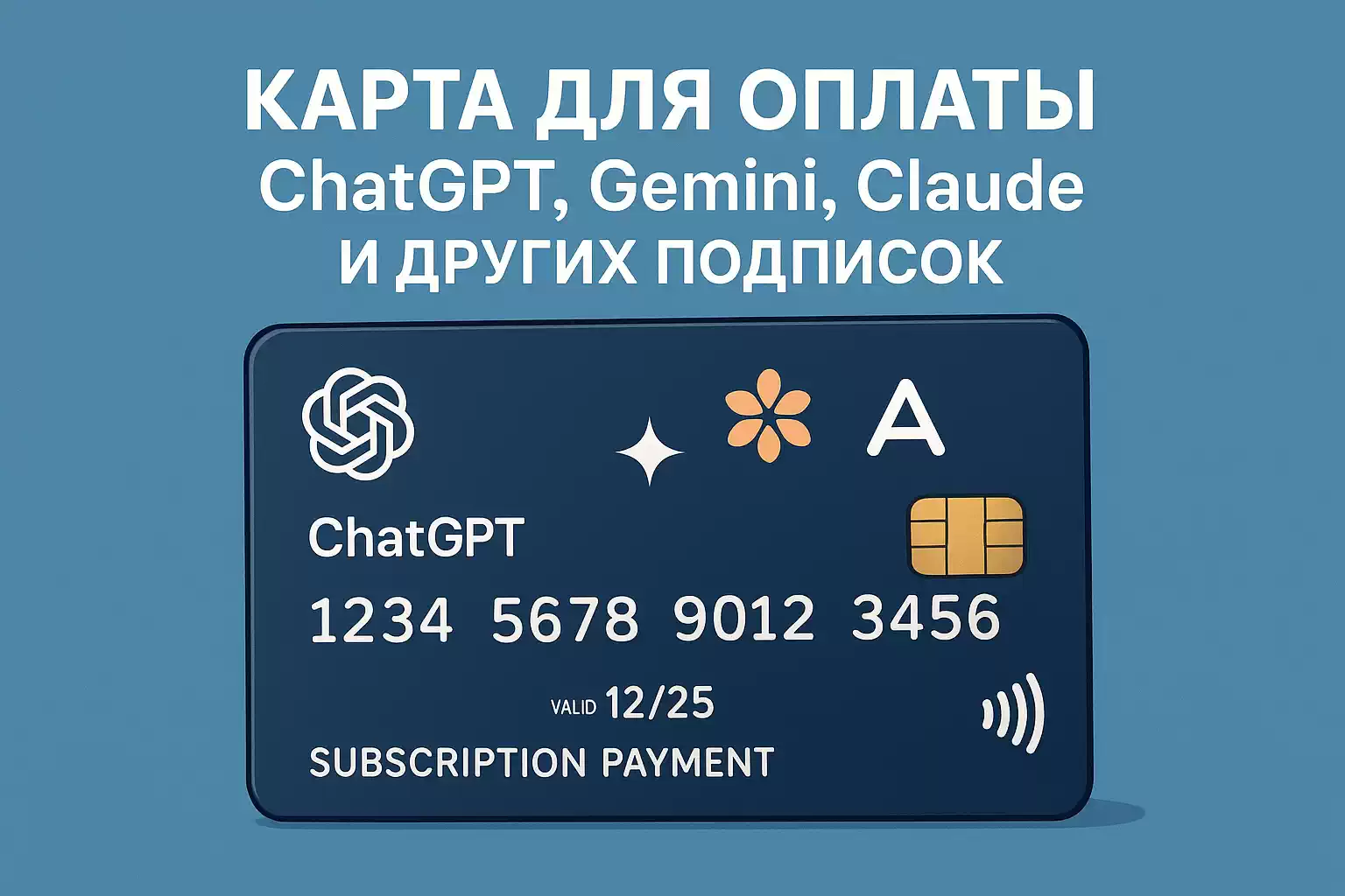 Карта для оплаты ChatGPT, Gemini, Claude и других подписок