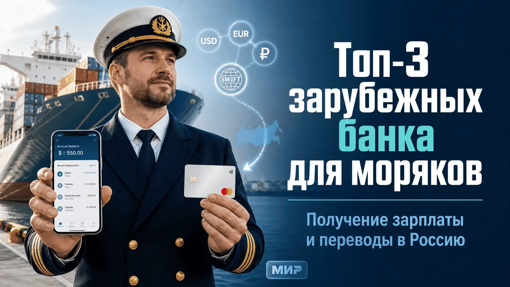 Топ‑3 зарубежных банка для моряков: как получать зарплату из-за границы и переводить деньги в Россию