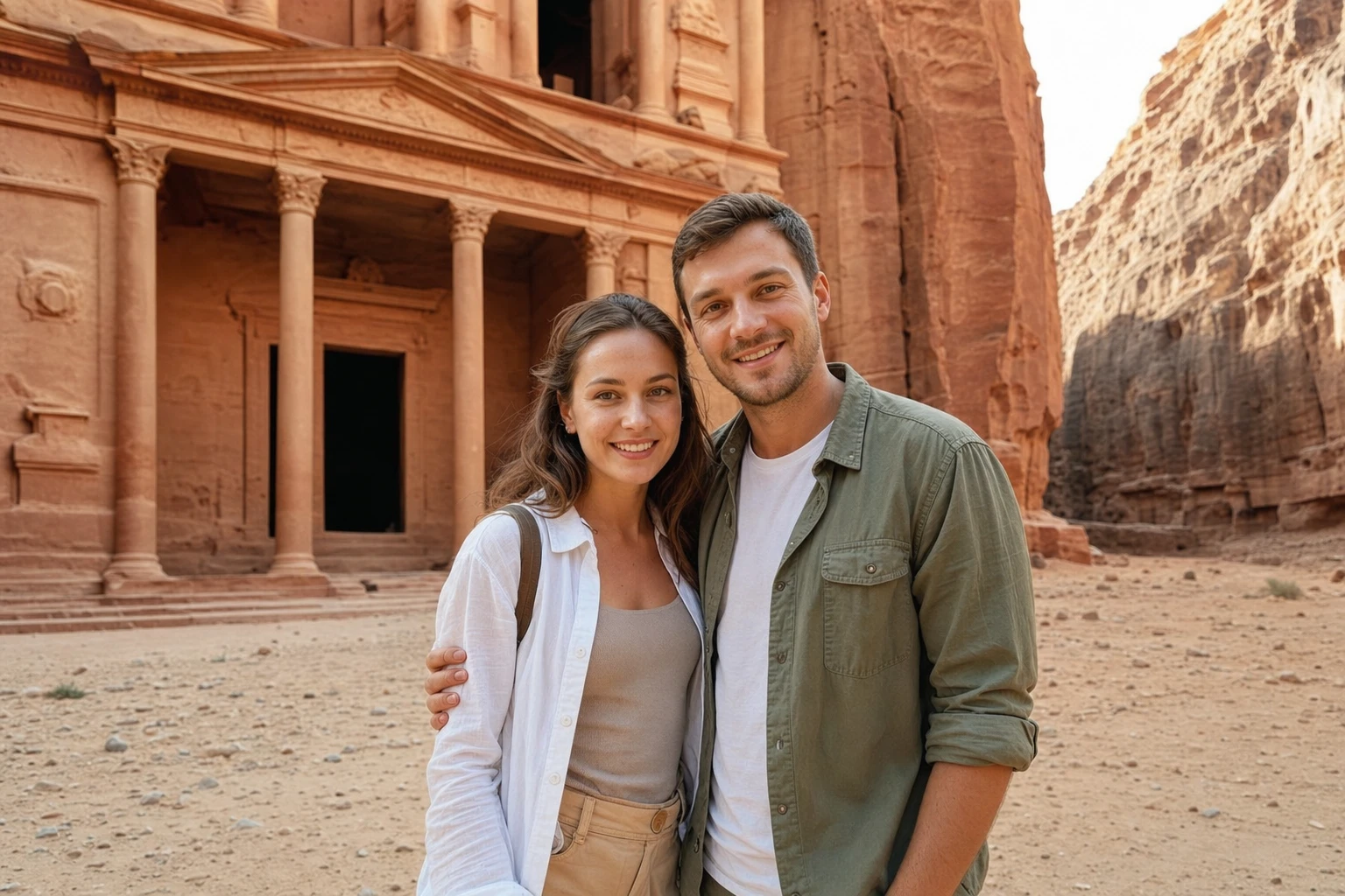 Российские туристы в Петре
