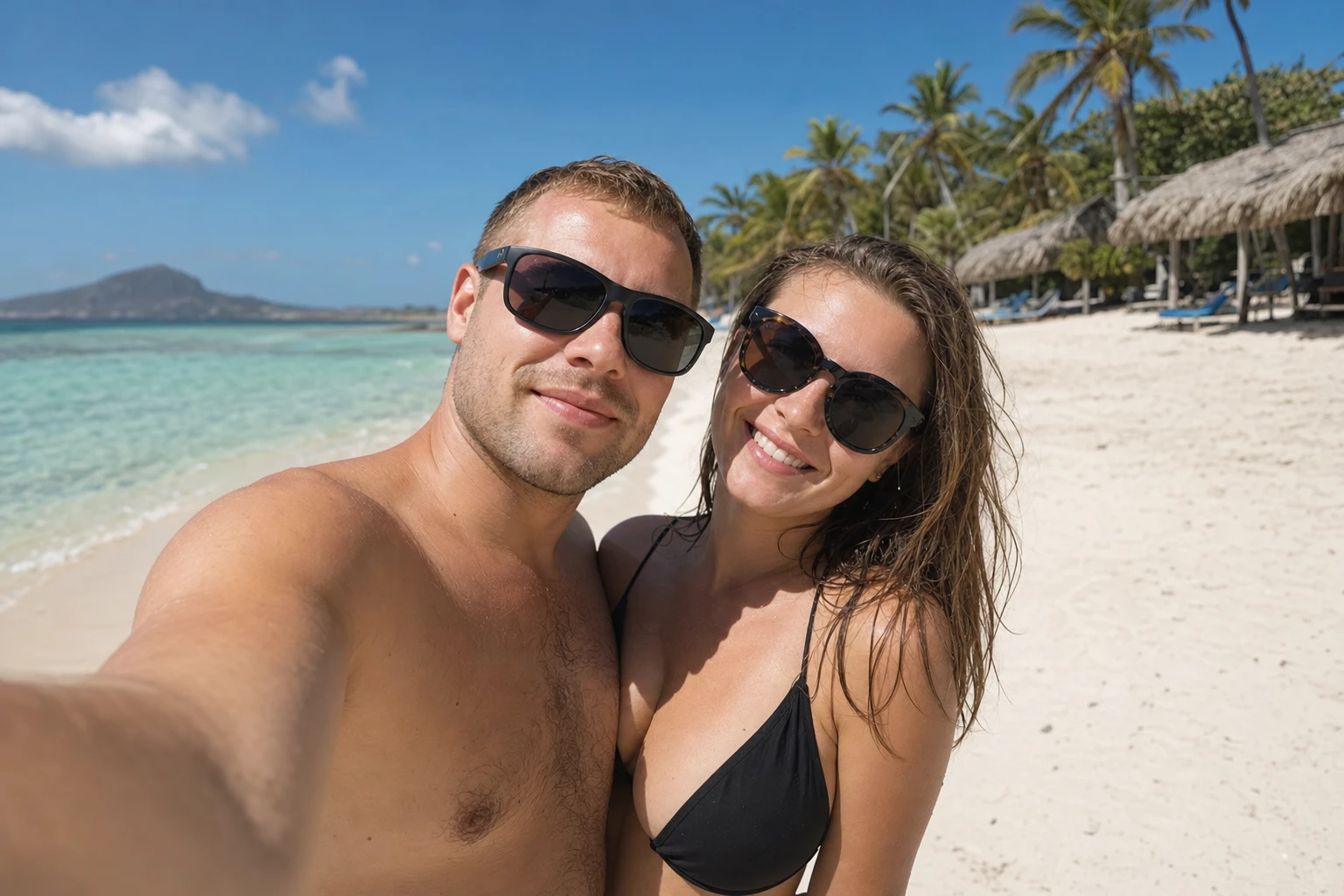 Российские туристы на пляже острова Маргарита